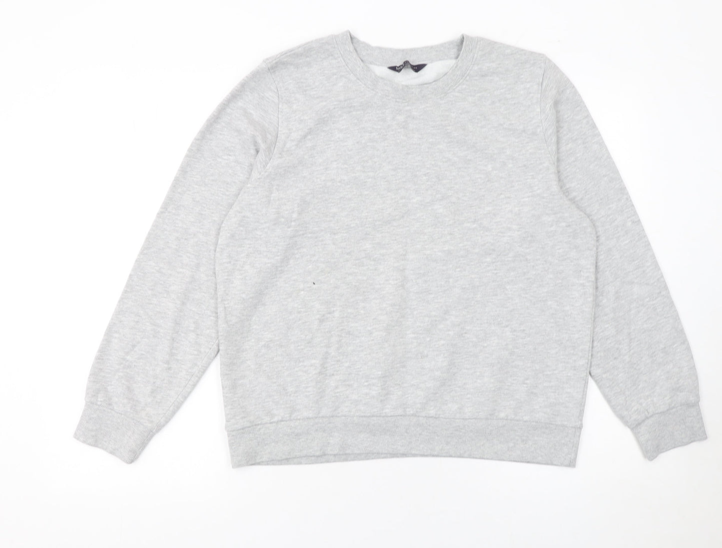 Marks and Spencer Women Grey Marl Size 14 Cotton Blend Sweatshirt