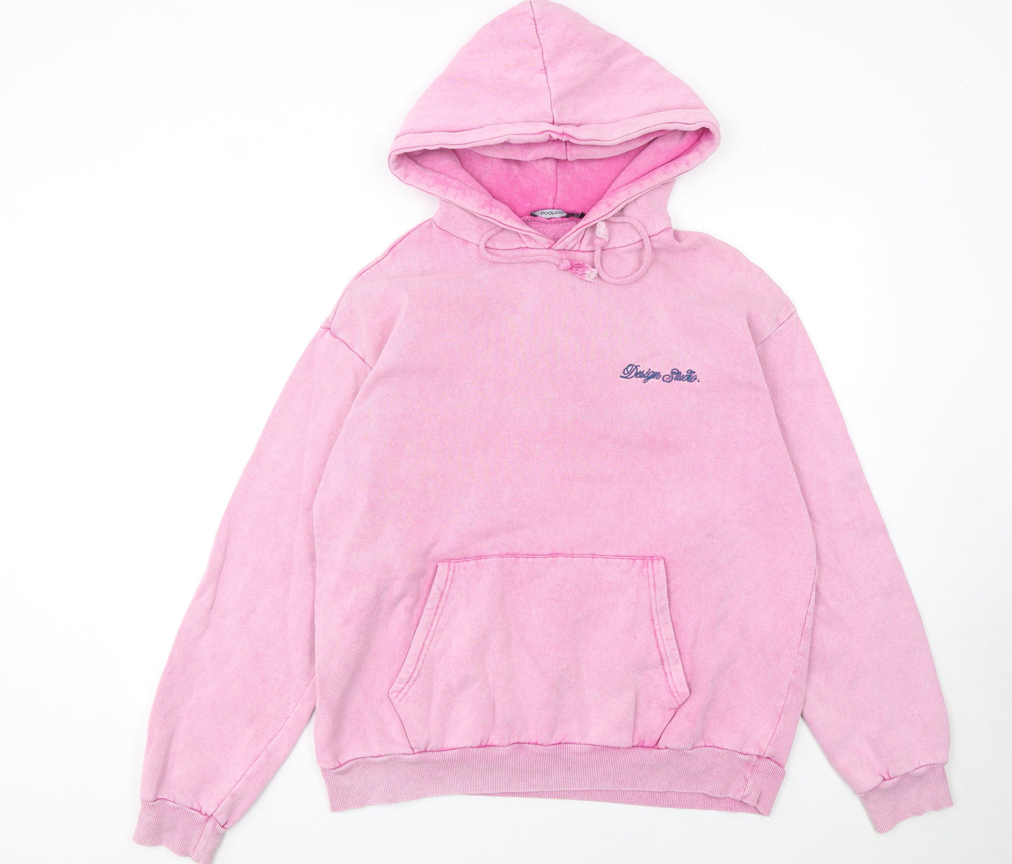 Boohoo Womens Pink Pullover Hoodie Medium Cotton Blend Casual