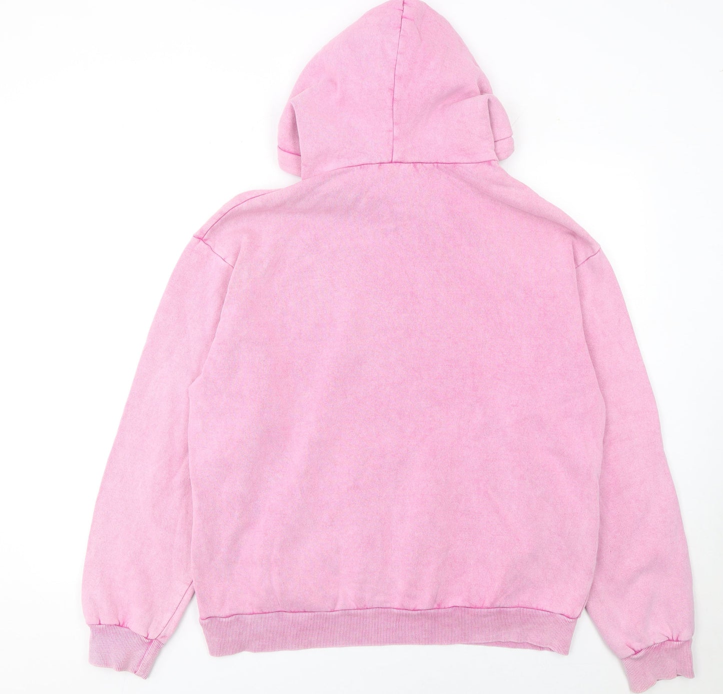 Boohoo Womens Pink Pullover Hoodie Medium Cotton Blend Casual