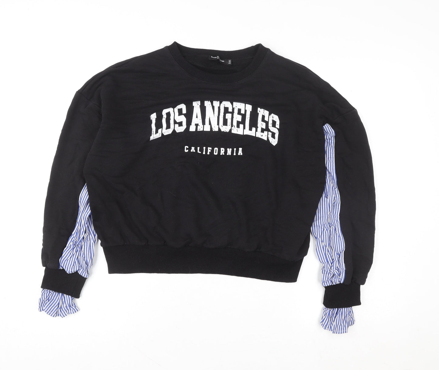 Drôle de Copine Women Black LOS ANGELES Sweatshirt S/M Cotton Blend