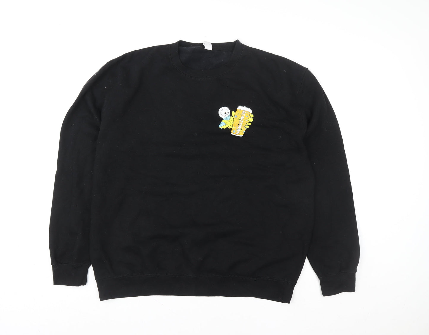 Just Hoods Men’s Black 2XL Pullover Sweatshirt Beer Graphic