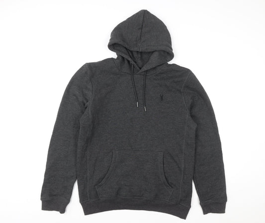 Next Men's Grey Pullover Hoodie Size M Regular Fit Cotton Blend