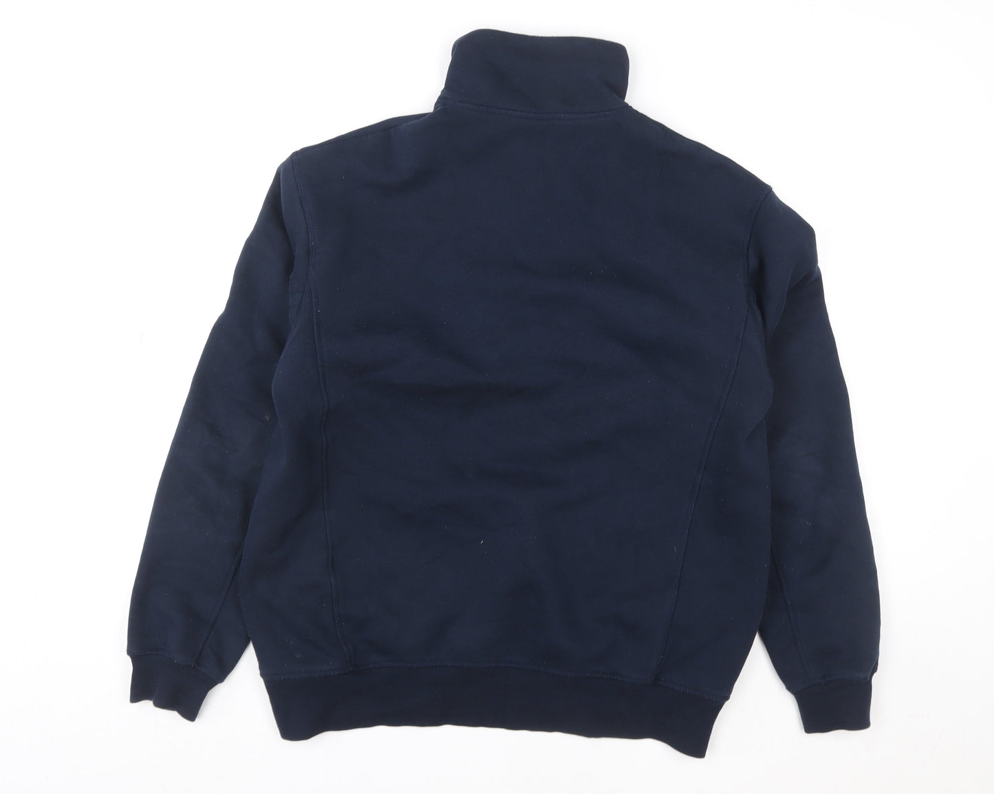 Zara Mens Blue 1/2 Zip Fleece Sweatshirt Size S Regular Fit