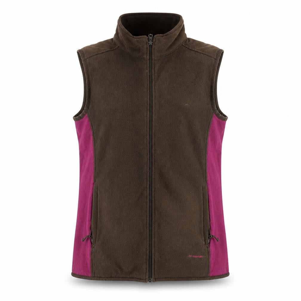 Mountain Life Women Brown Soft Shell Fleece Waistcoat Size 12