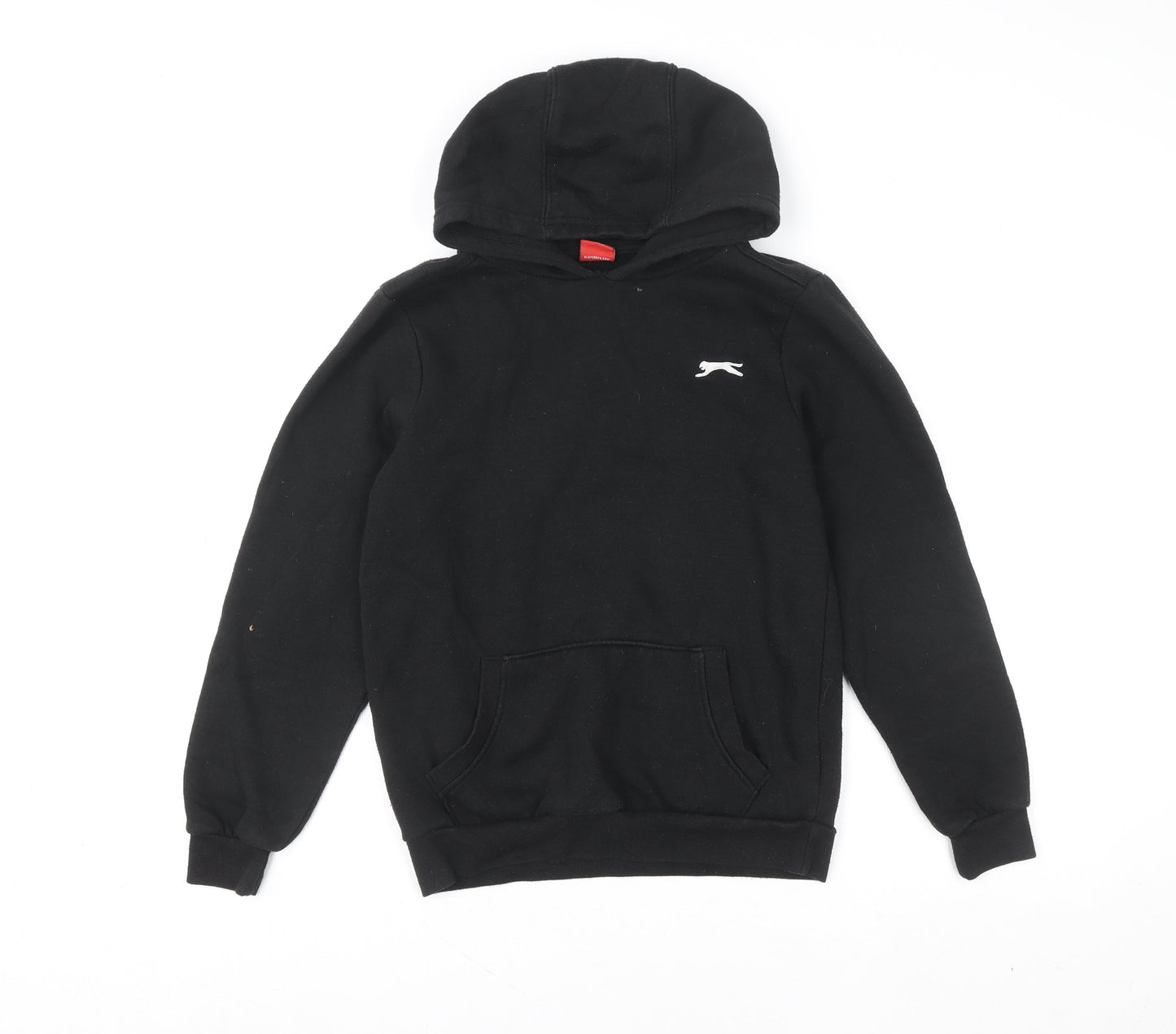 Slazenger Boys Black Pullover Hoodie 13 Years Cotton Blend Casual