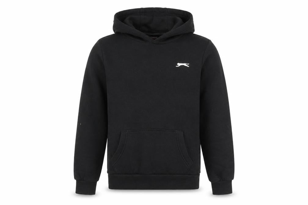 Slazenger Boys Black Pullover Hoodie 13 Years Cotton Blend Casual