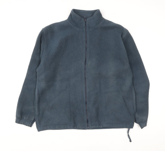 EWM Mens Blue Full Zip Fleece Jacket Size L Regular Fit Outdoor