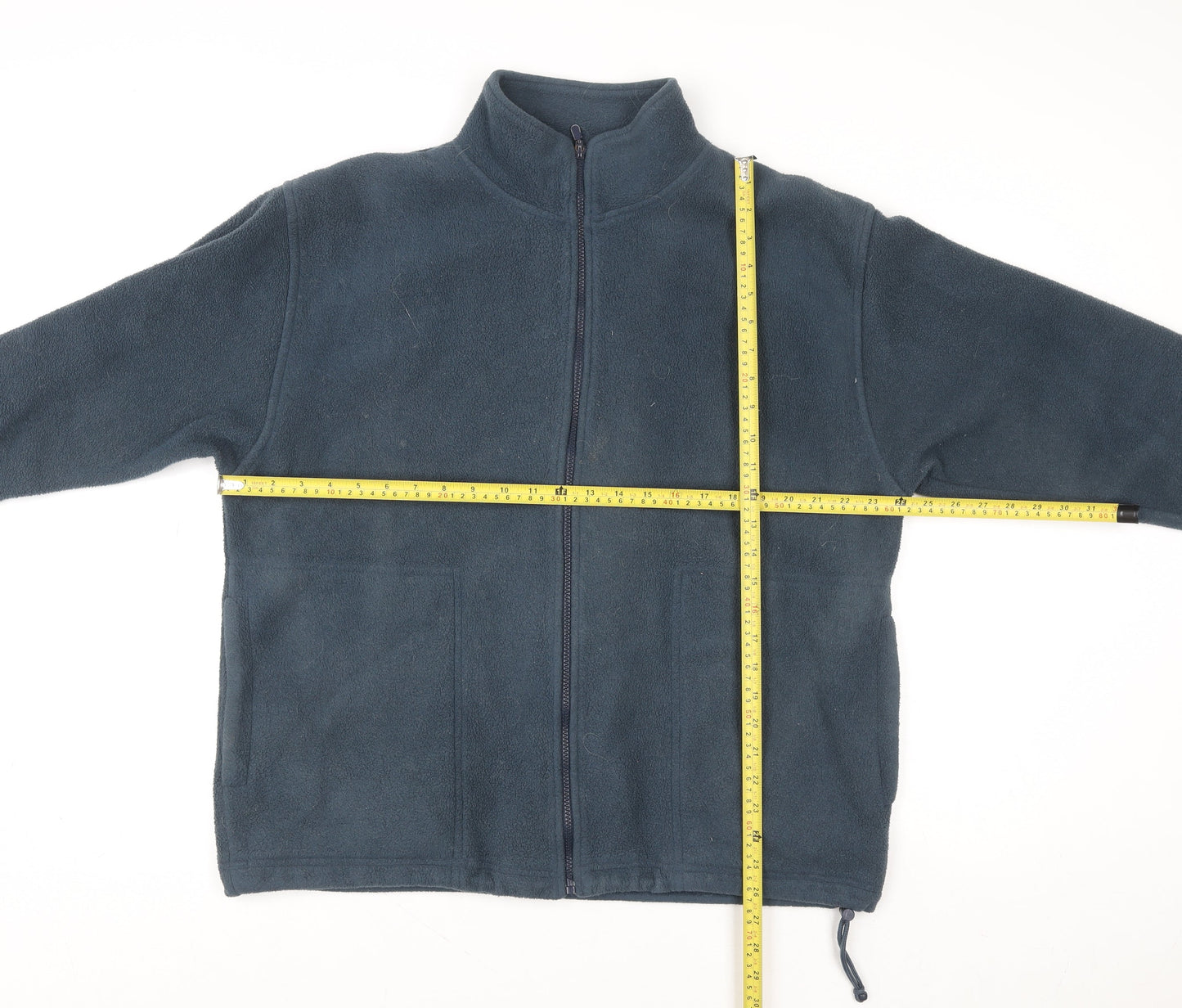 EWM Mens Blue Full Zip Fleece Jacket Size L Regular Fit Outdoor