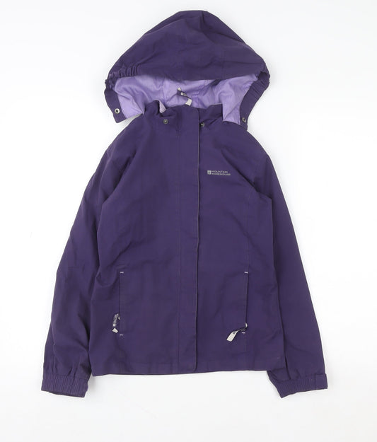 Mountain Warehouse Teens Purple Waterproof Hooded Rain Jacket Size 8