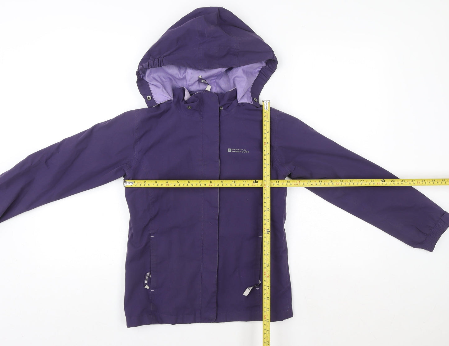 Mountain Warehouse Teens Purple Waterproof Hooded Rain Jacket Size 8