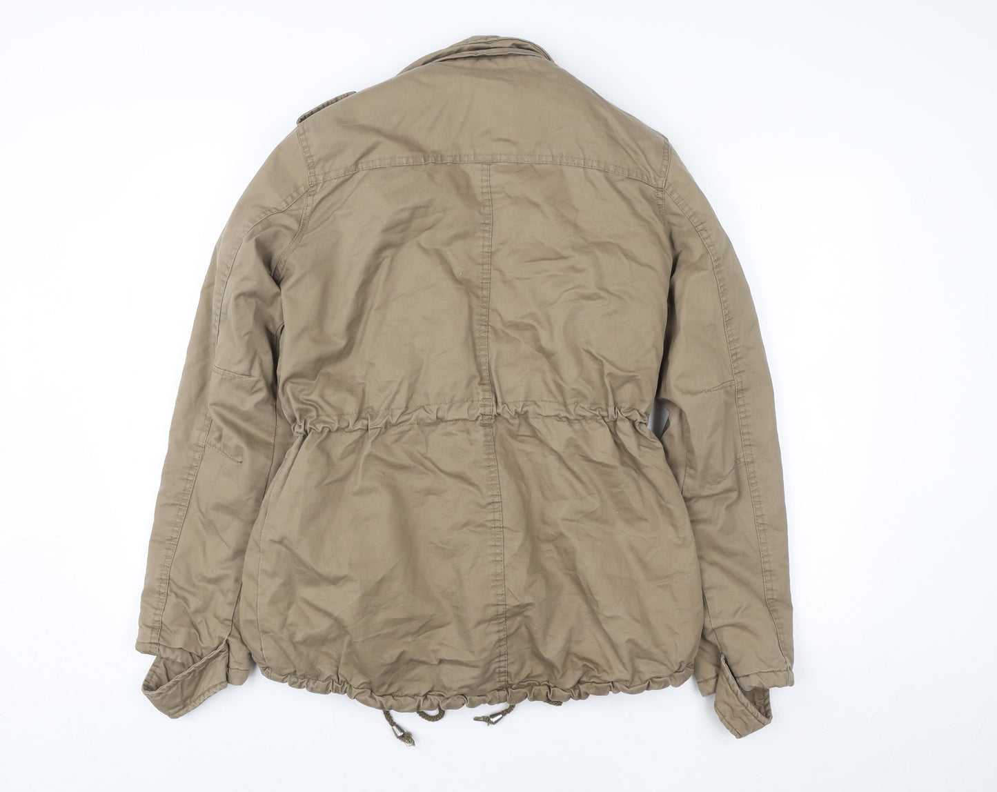 O&S Paris Women's Beige Cotton Blend Parka Jacket M
