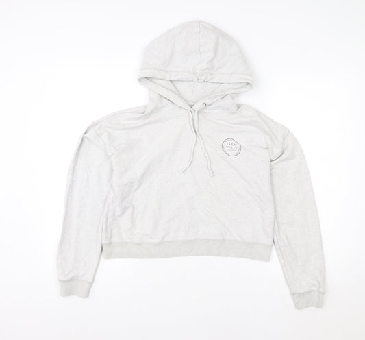 Jack Wills Women’s Grey Pullover Hoodie Size 10 Logo Print Casual