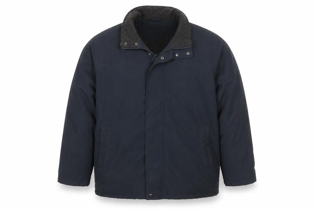 Lincoln Mens Blue 2XL Winter Lined Zip Button Softshell Jacket