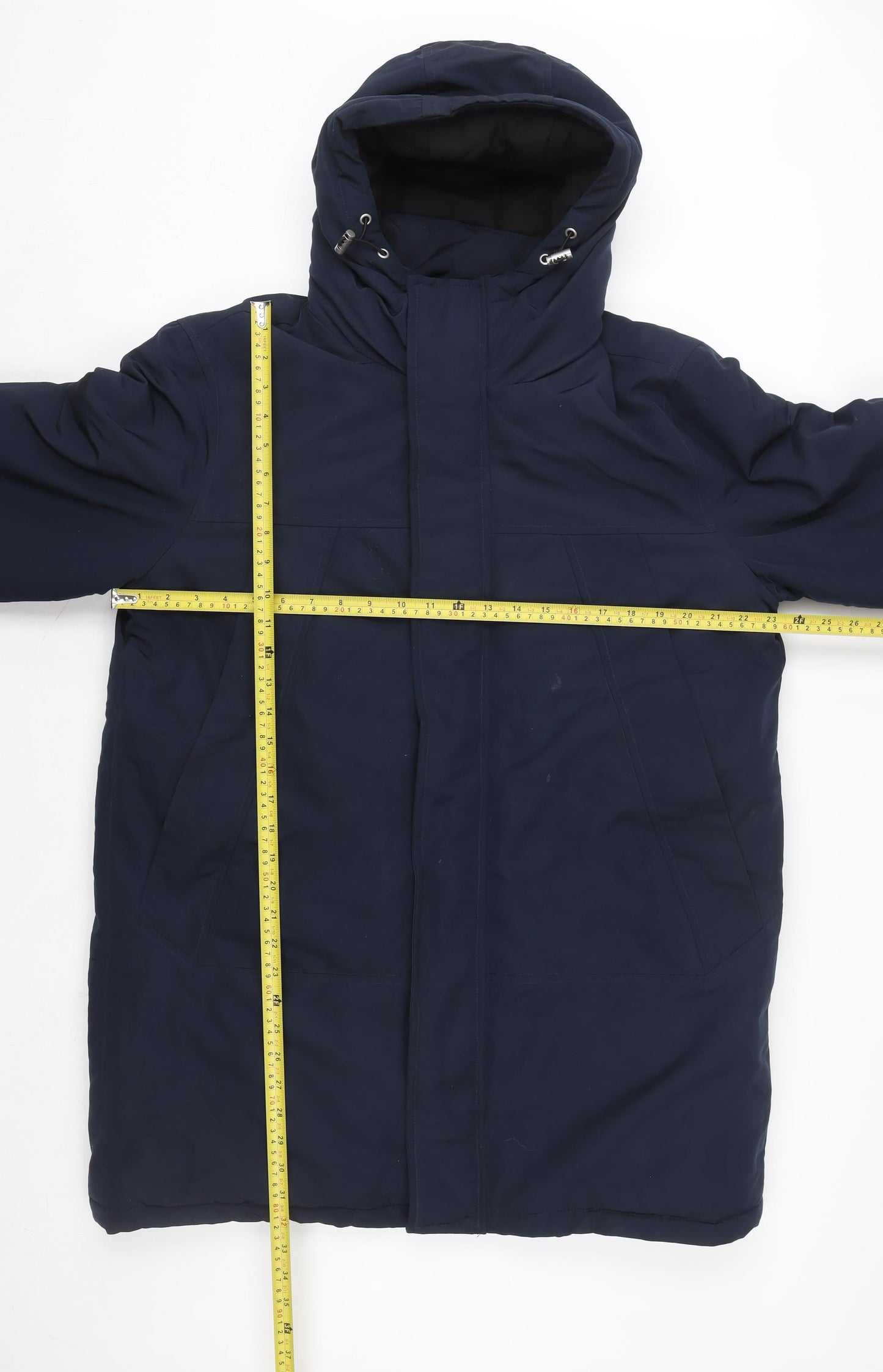 Primark Women's Blue Hooded Parka Jacket M Thermal Shower Resistant