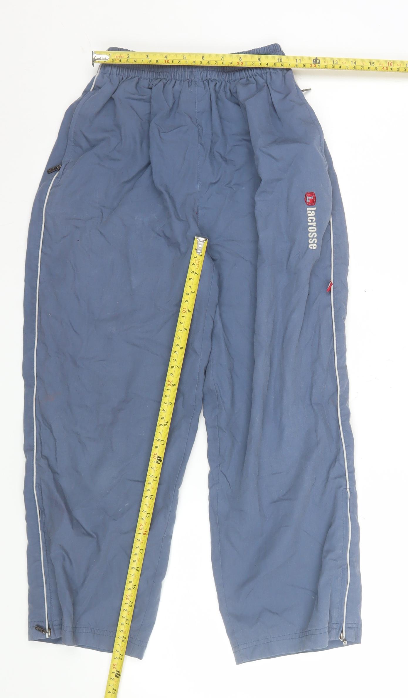 Lacrosse Boys Blue Jogger Style Trousers 8 Years Elastic Waist Zip Pockets