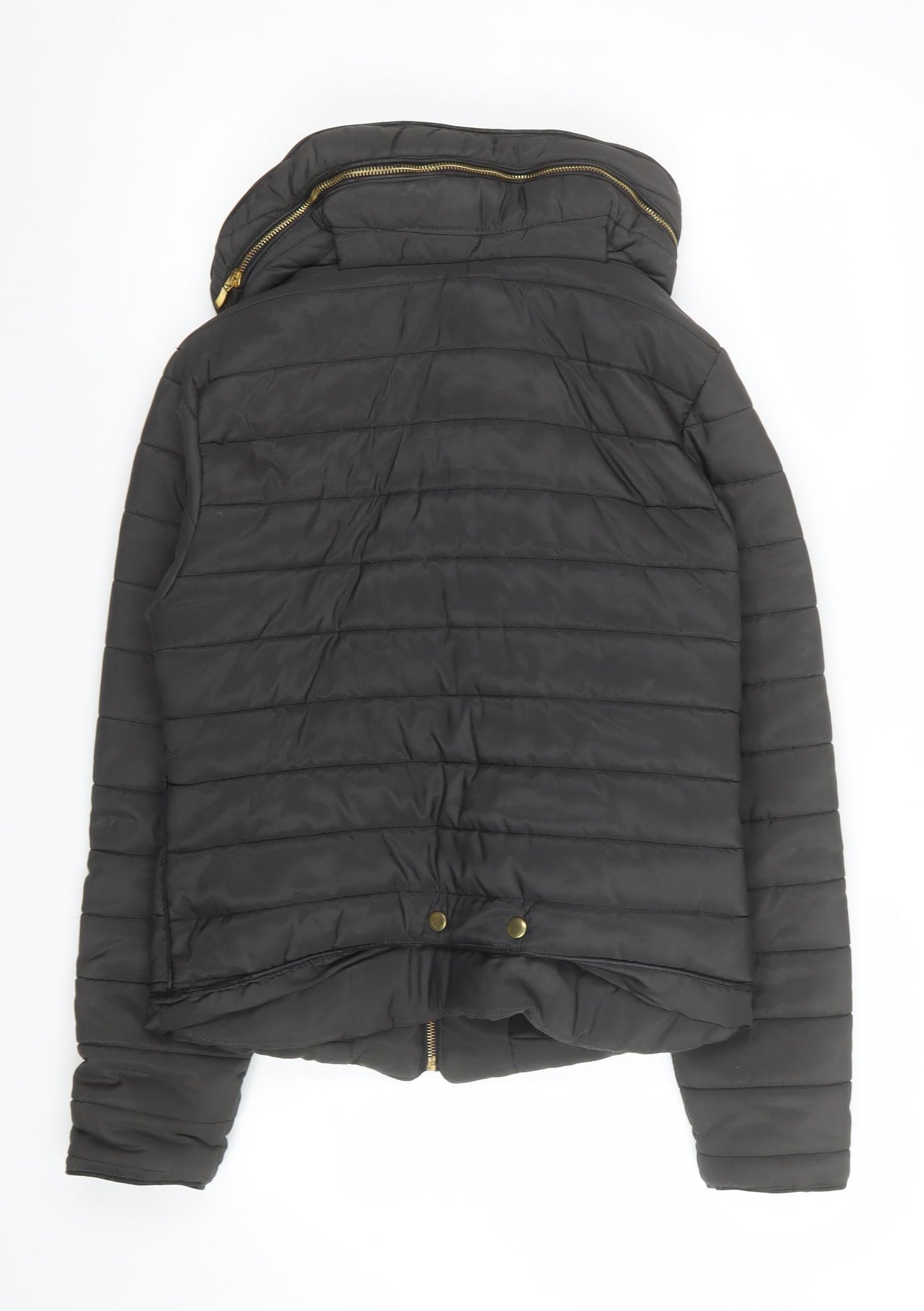 Rising Womens Black S Puffer Jacket Hooded Quilted Winter Coat