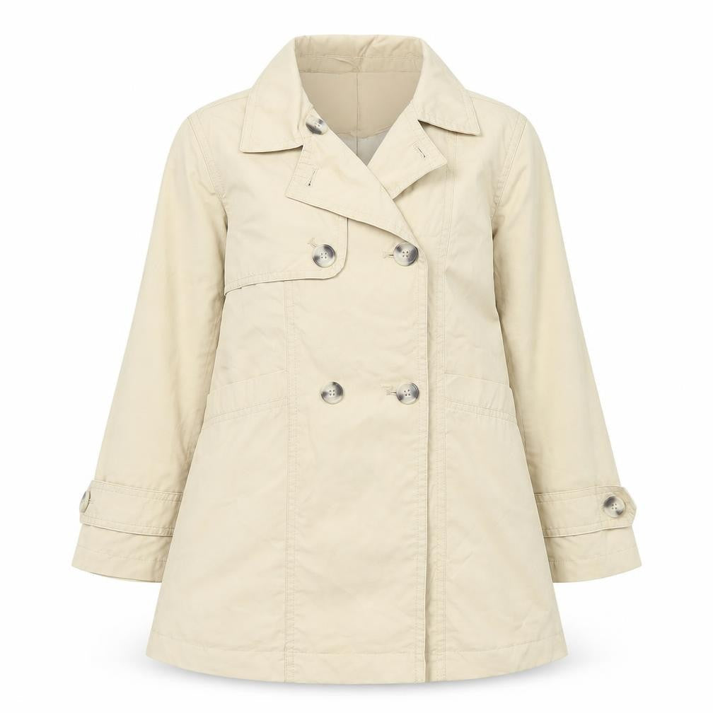 Zara Girls Beige Trench Coat 6 Years Double-Breasted Mid-Length Jacket