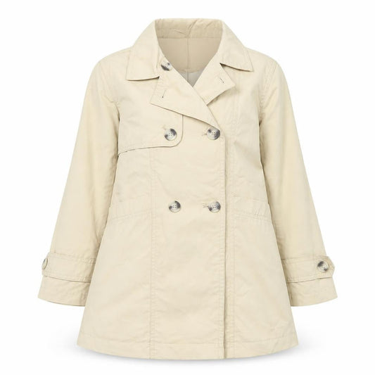 Front view of Zara girls’ beige trench coat 6 years double-breasted mid-length jacket