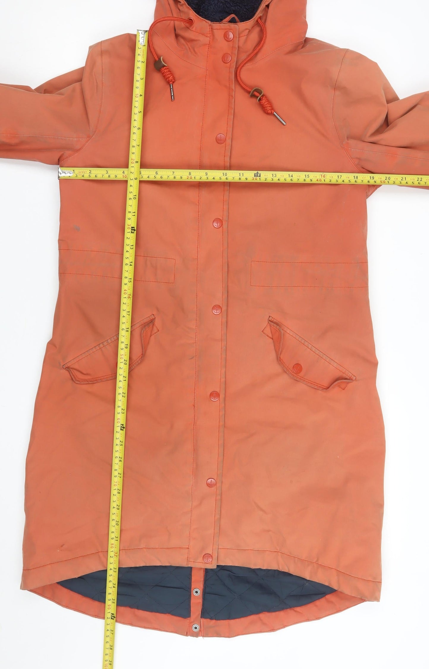 Seasalt Cornwall Women’s Orange Hooded Encompass Coat Size 8