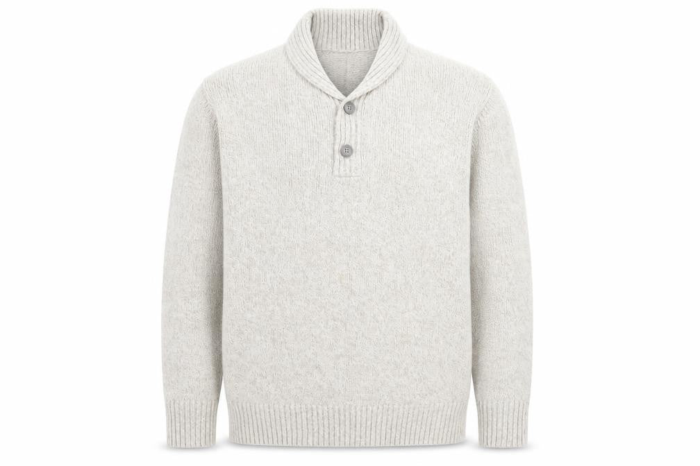 Marks & Spencer Men’s Ivory 2XL Acrylic Henley Jumper