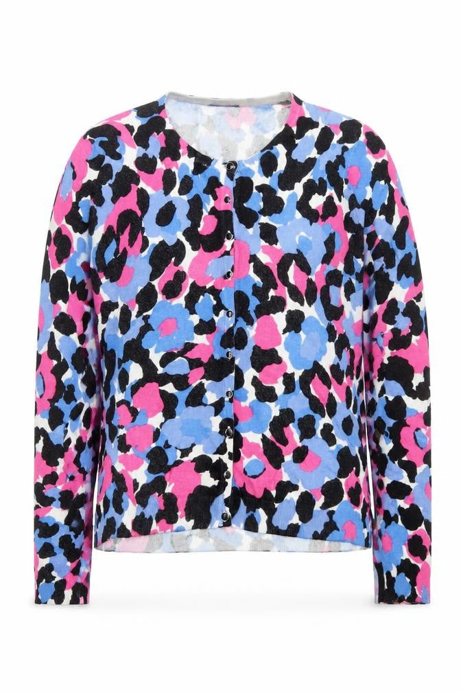 Marks & Spencer Women Multicoloured Size 12 Animal Print Knit Jacket