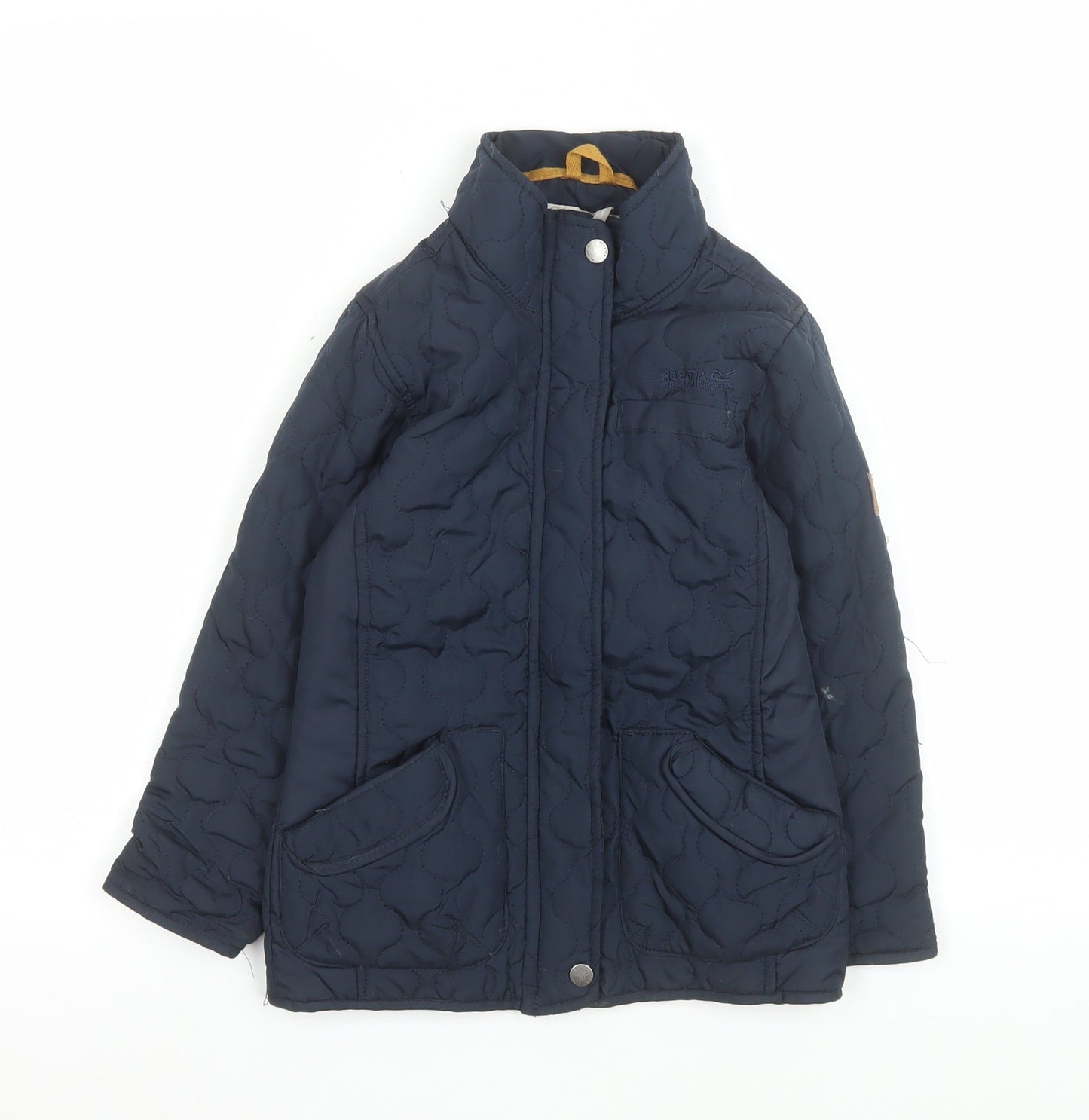 Regatta Girls Blue Quilted Mid-Length Jacket 5-6 Years Lined Water Repellent