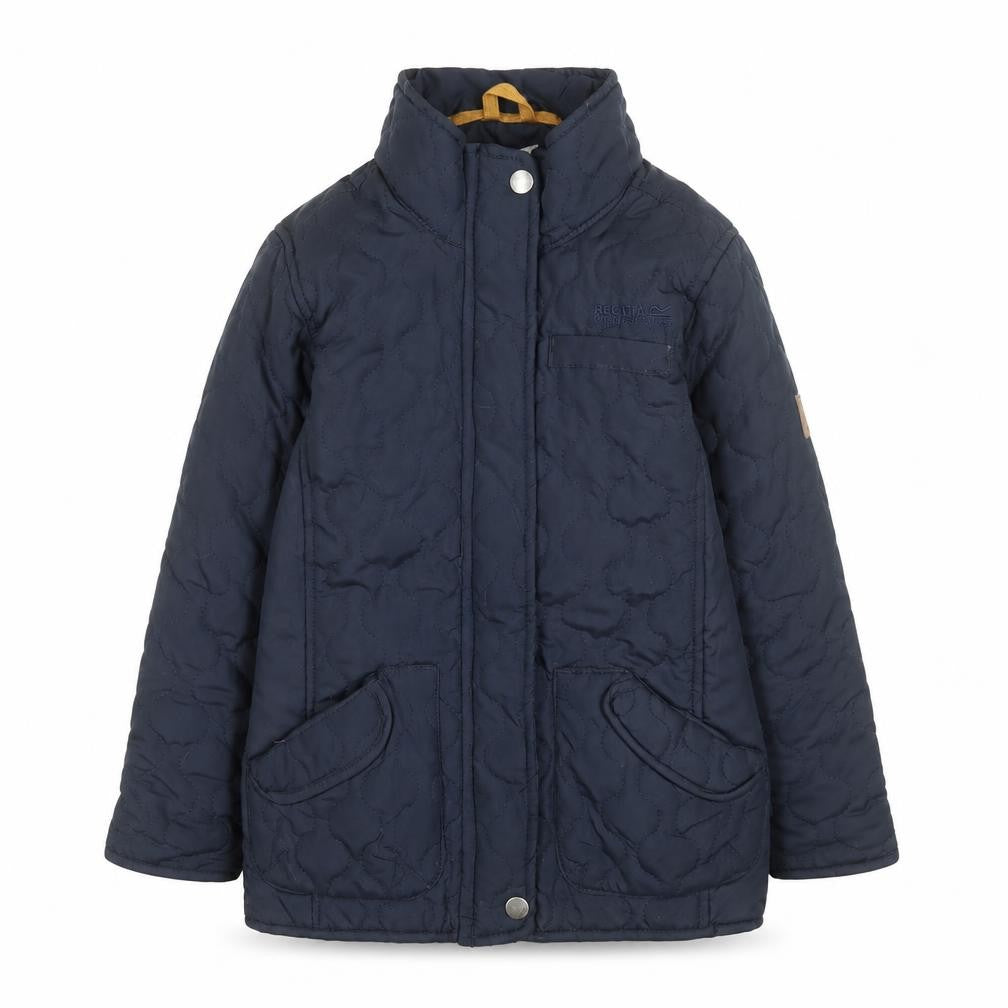 Regatta Girls Blue Quilted Mid-Length Jacket 5-6 Years Lined Water Repellent