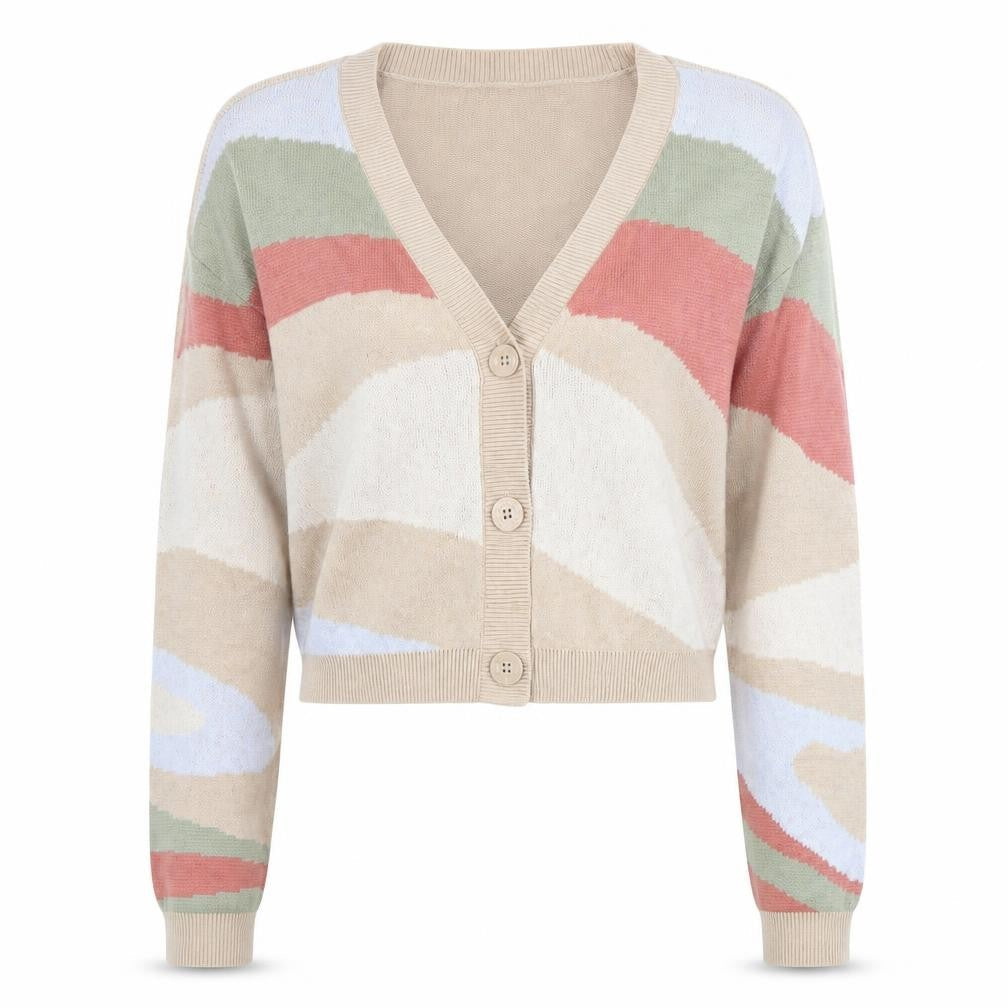 Hollister Womens Multicoloured Knit V-Neck Button Cardigan M