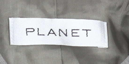 Planet Women's Grey Belted Military Style Blazer Jacket Size 14