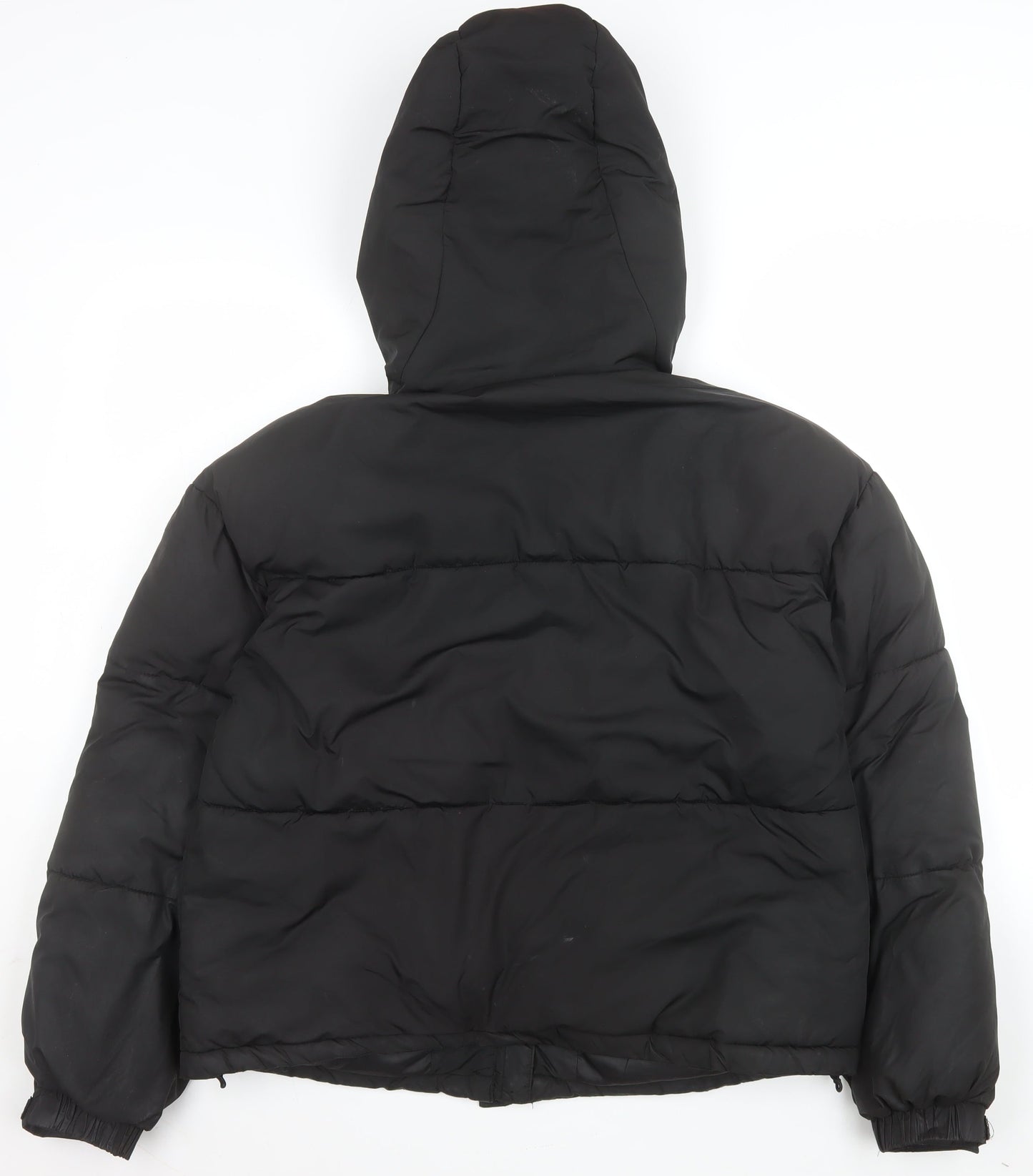 MP Women's Black Hooded Puffer Jacket M Short Zip Winter Coat