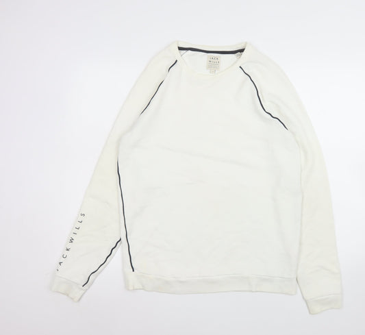 Jack Wills Men’s White Crew Neck Pullover Sweatshirt Size S