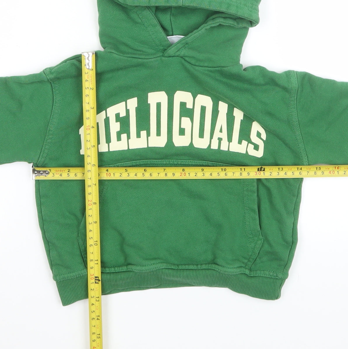 Zara Boys Green Field Goals Pullover Hoodie 3 Years Cotton Sweatshirt