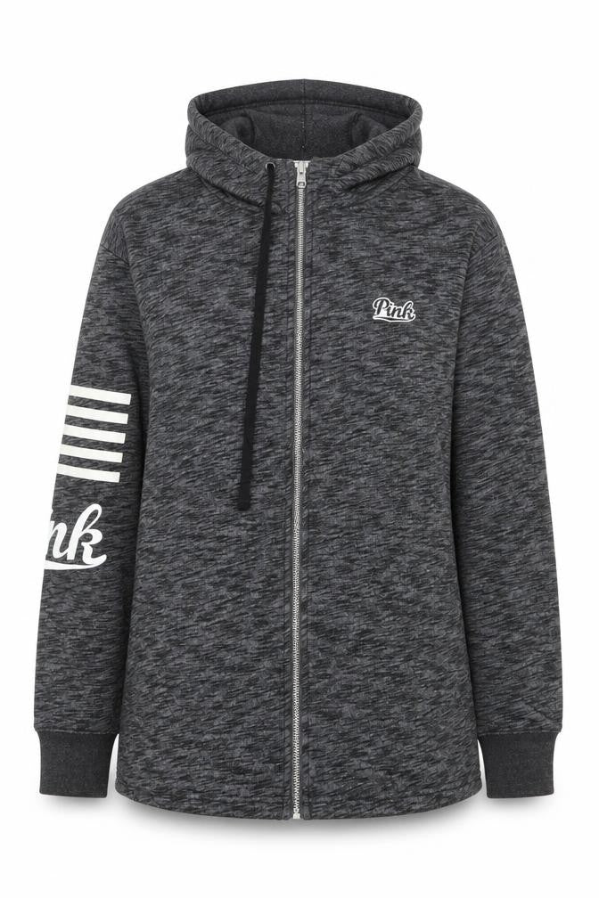 Victoria's Secret PINK Womens Grey XS Hooded Zip Jacket
