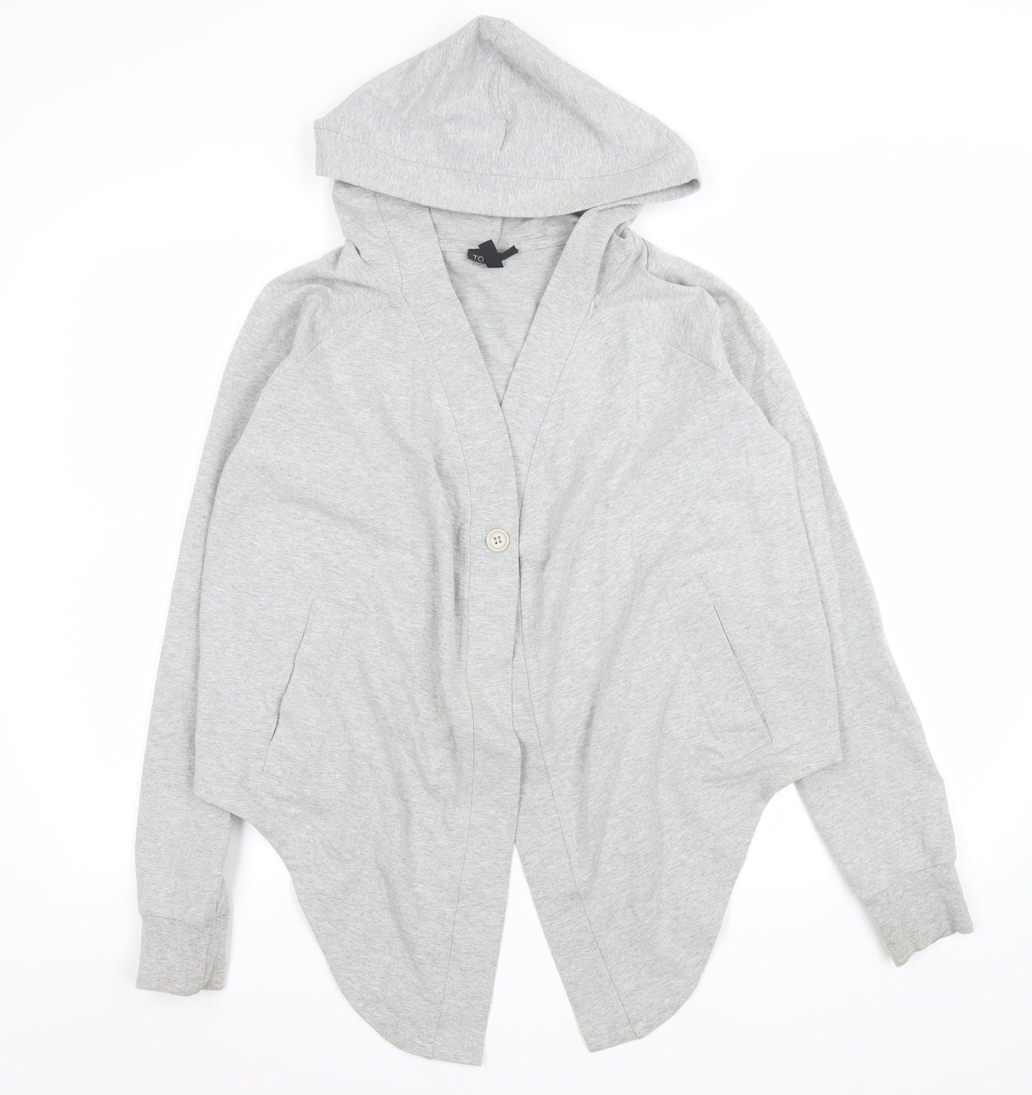 Topshop Women Grey S Coatigan Hooded Jersey Casual Jacket
