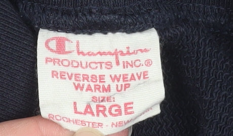 Champion Womens Navy Blue Large Reverse Weave Pullover Hoodie