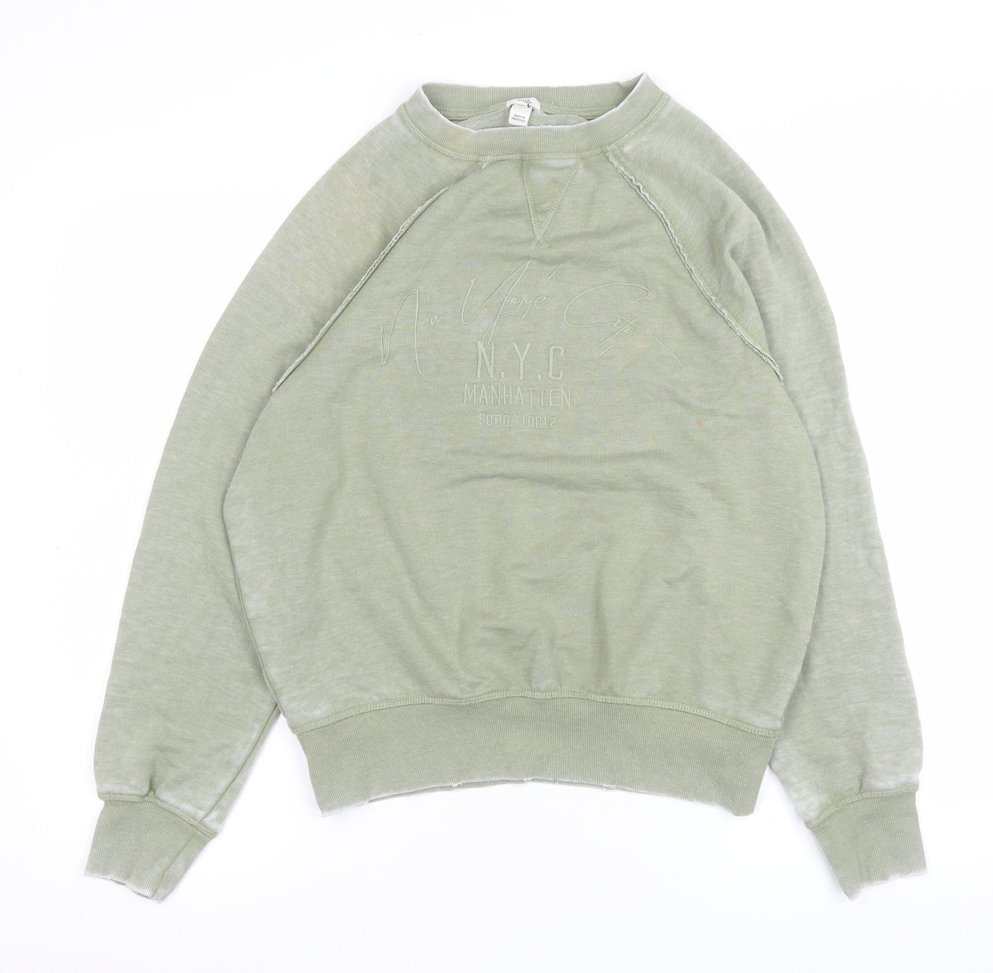 River Island Women’s Green NYC Print Sweatshirt XS