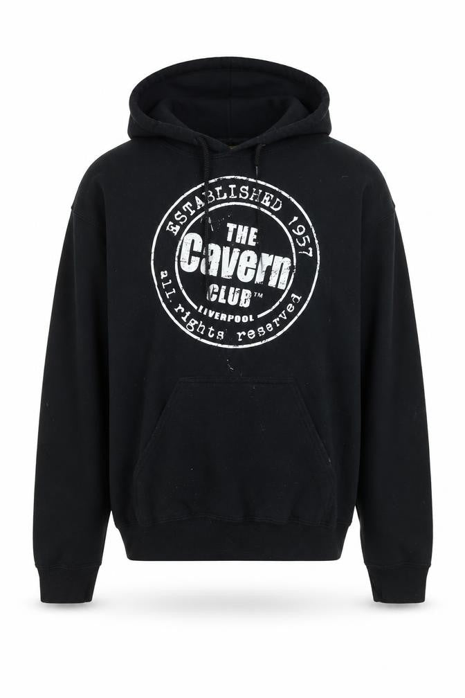 The Cavern Club Men's Black Pullover Hoodie Medium Liverpool Music Graphic