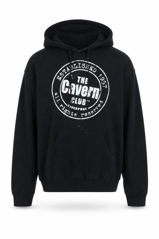 The Cavern Club Men's Black Pullover Hoodie Medium Liverpool Music Graphic