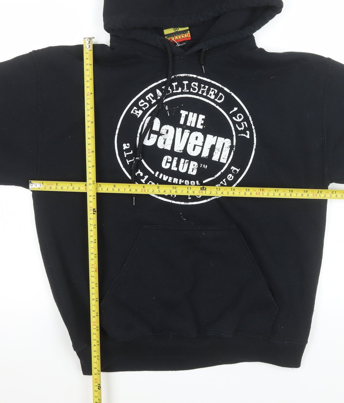 The Cavern Club Men's Black Pullover Hoodie Medium Liverpool Music Graphic