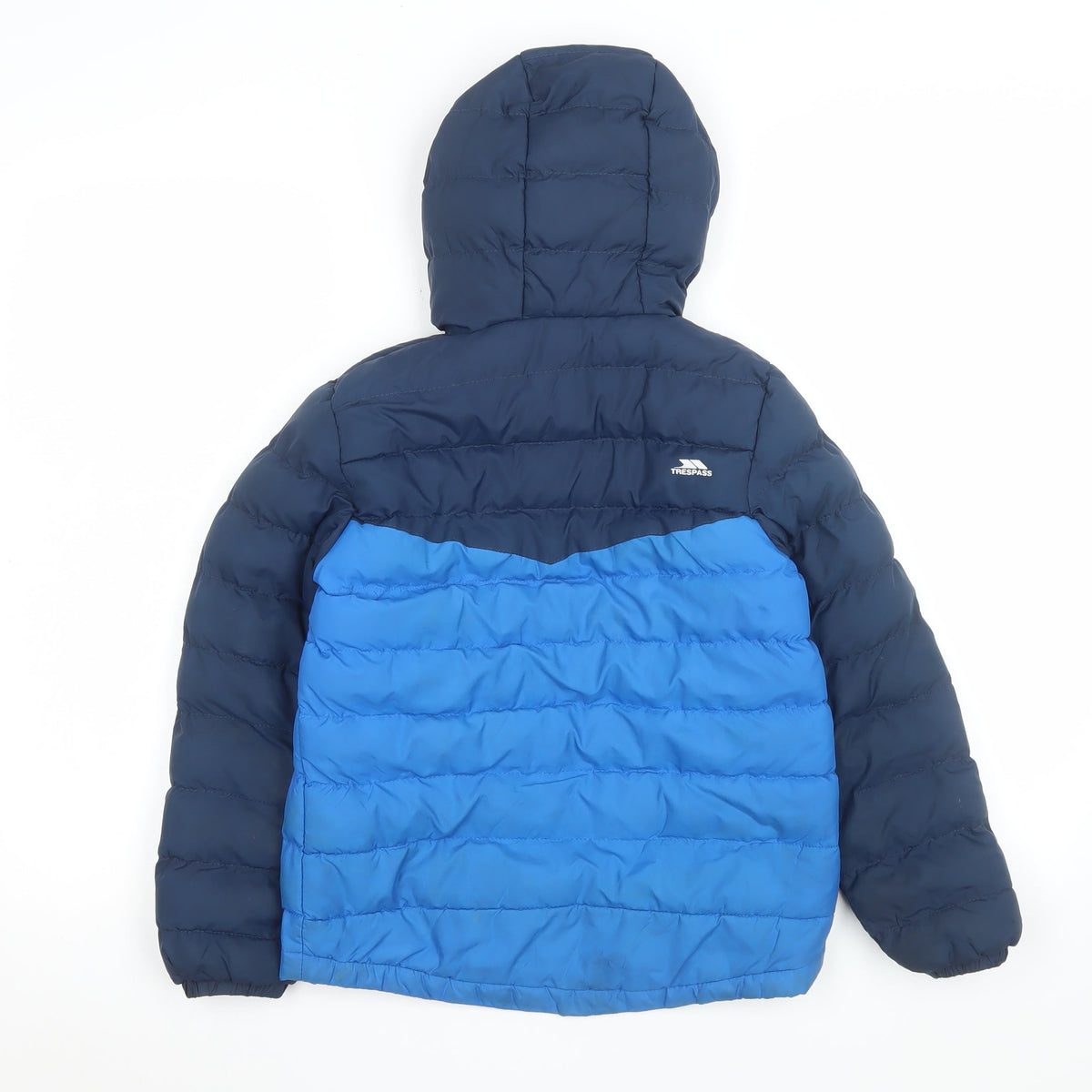 Trespass Boys Blue Hooded Puffer Jacket 7-8 Years Water & Wind Resistant