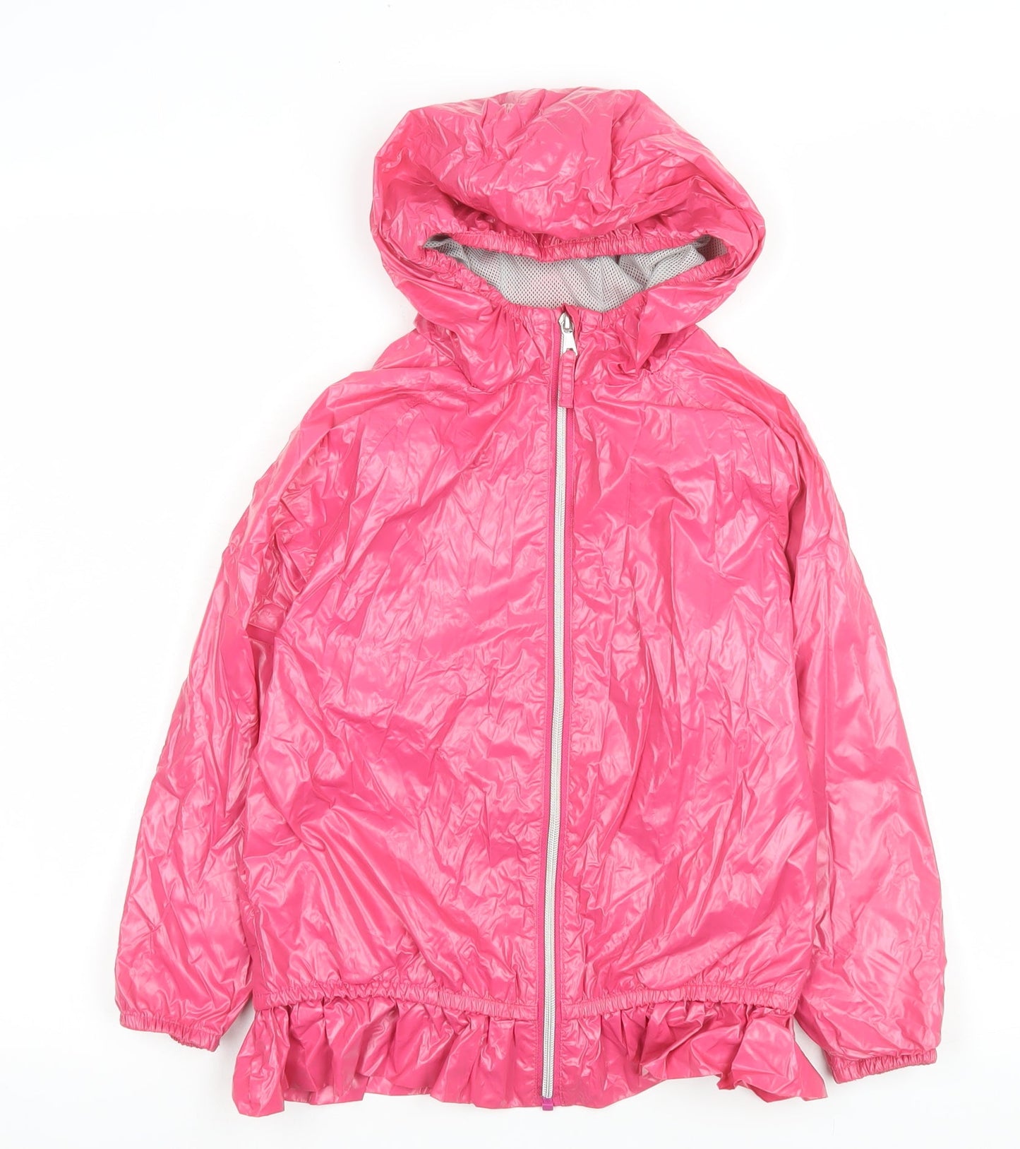 Next Girls Pink Hooded Rain Coat Jacket 8 Years Lightweight Nylon