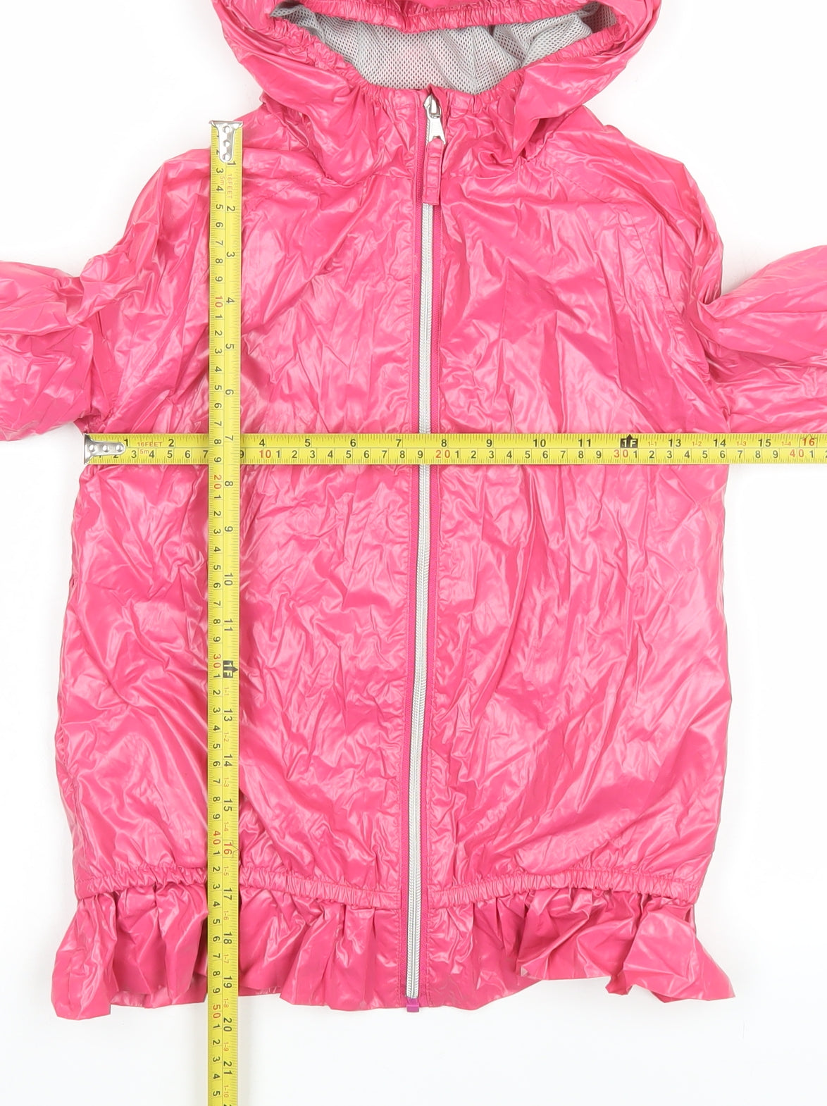 Next Girls Pink Hooded Rain Coat Jacket 8 Years Lightweight Nylon