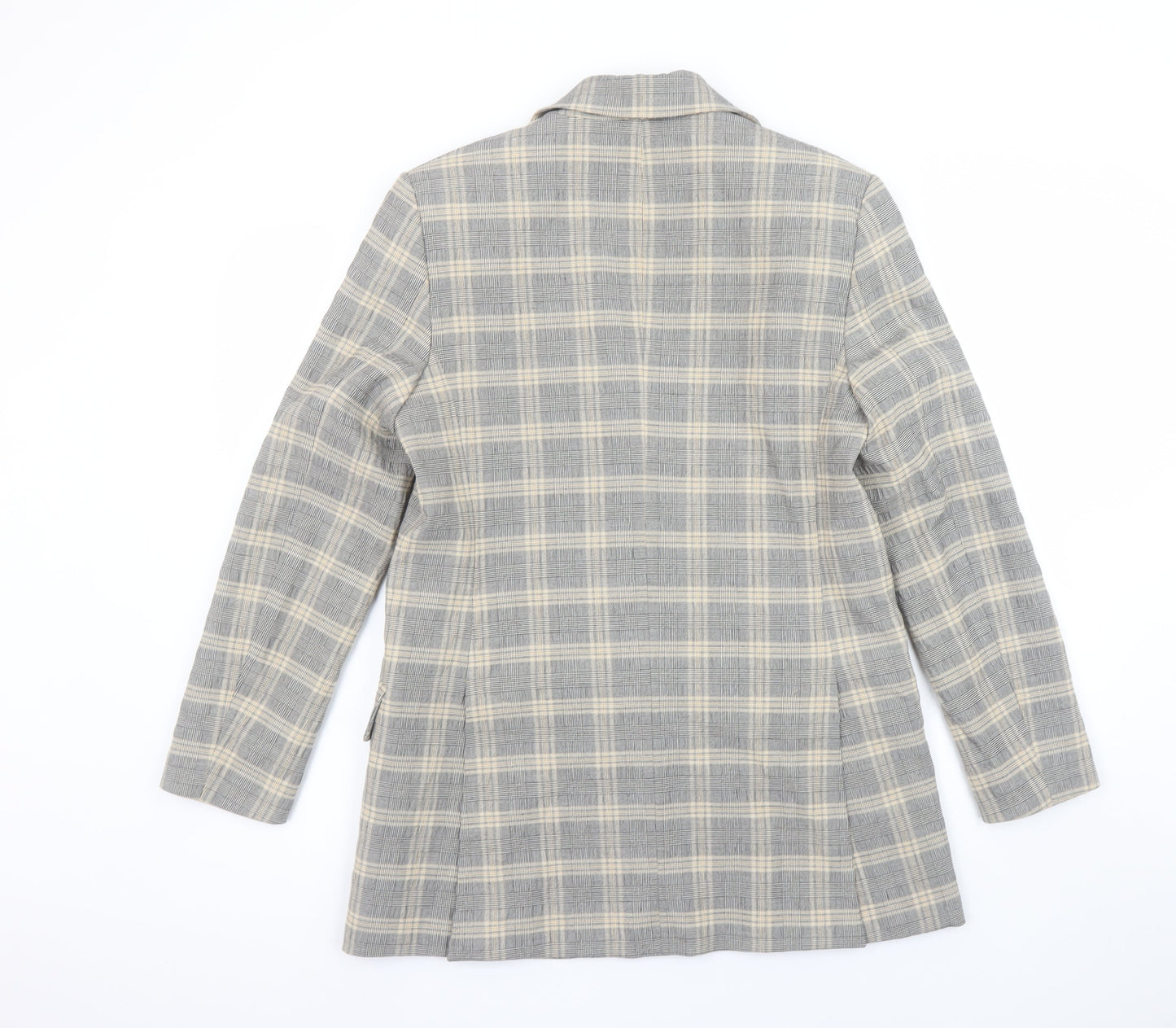 Marks and Spencer Women’s Grey Checked Blazer UK 10 Classic Fit