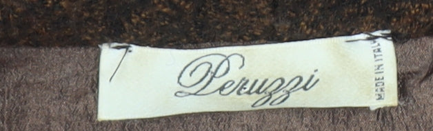 Peruzzi Women Brown Wool Blend Shawl Collar Blazer Size 18