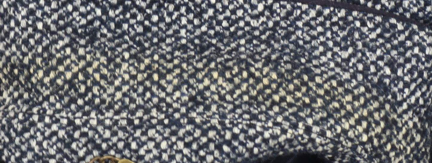 Eastex Women's Blue Wool Blend Tweed Coat UK 22 Classic Mid-Length