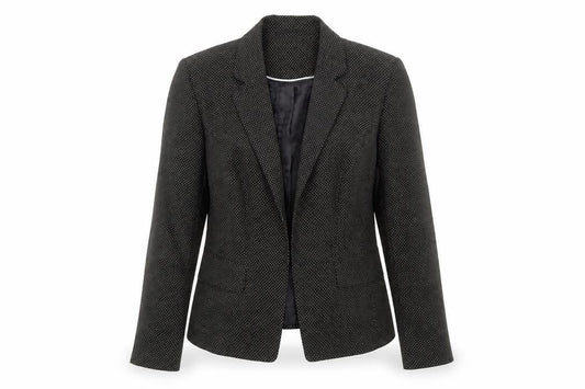 Marks & Spencer Women Black Mix Size 14 Classic Single-Breasted Blazer