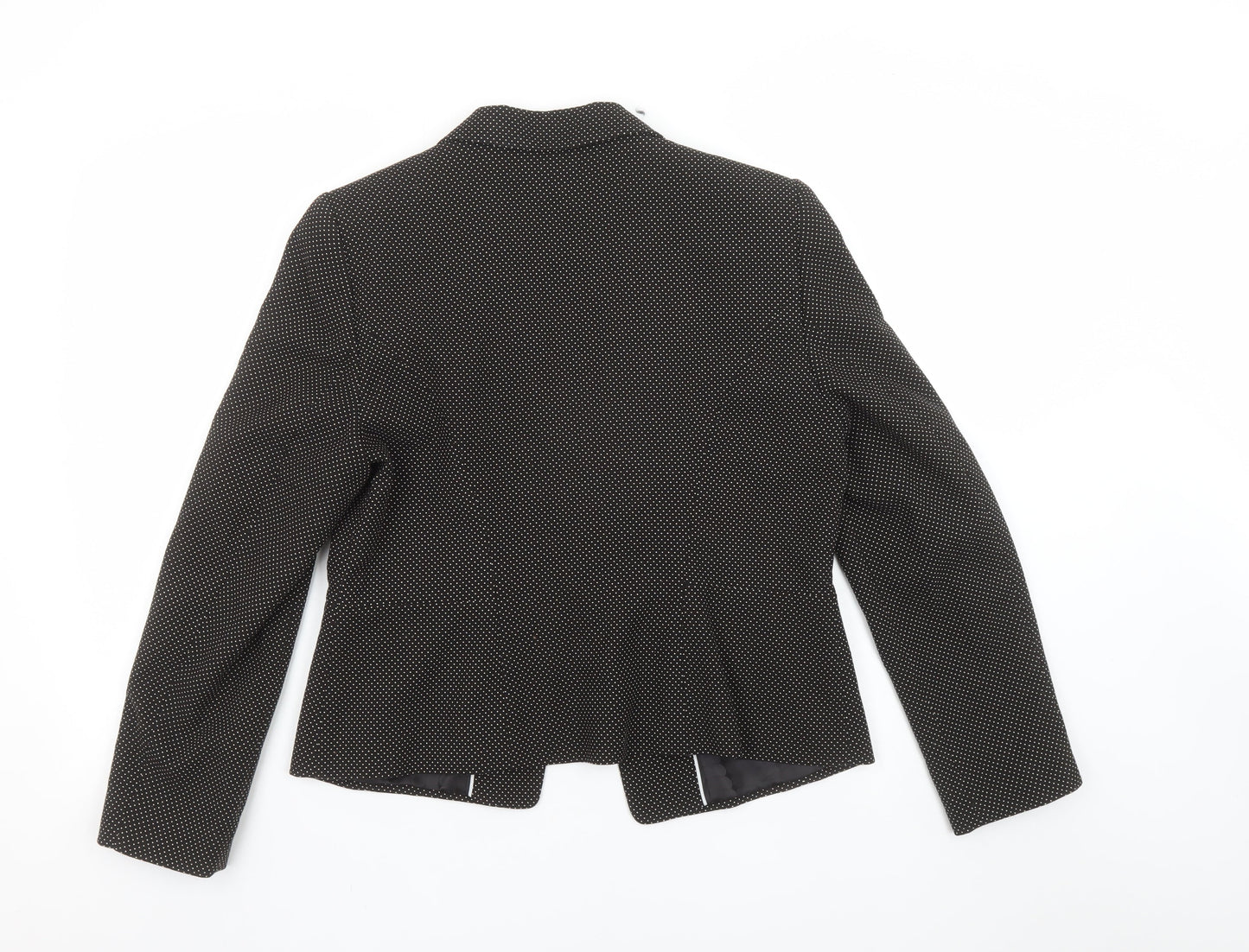 Marks and Spencer Women Black Mix Size 14 Classic Single-Breasted Blazer