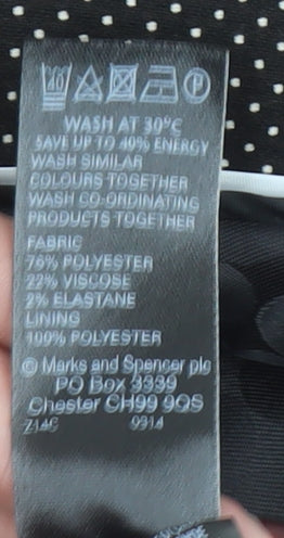 Marks and Spencer Women Black Mix Size 14 Classic Single-Breasted Blazer