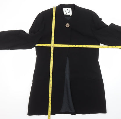 W Collection Black Wool Blend Single-Breasted Womens Blazer Size 12