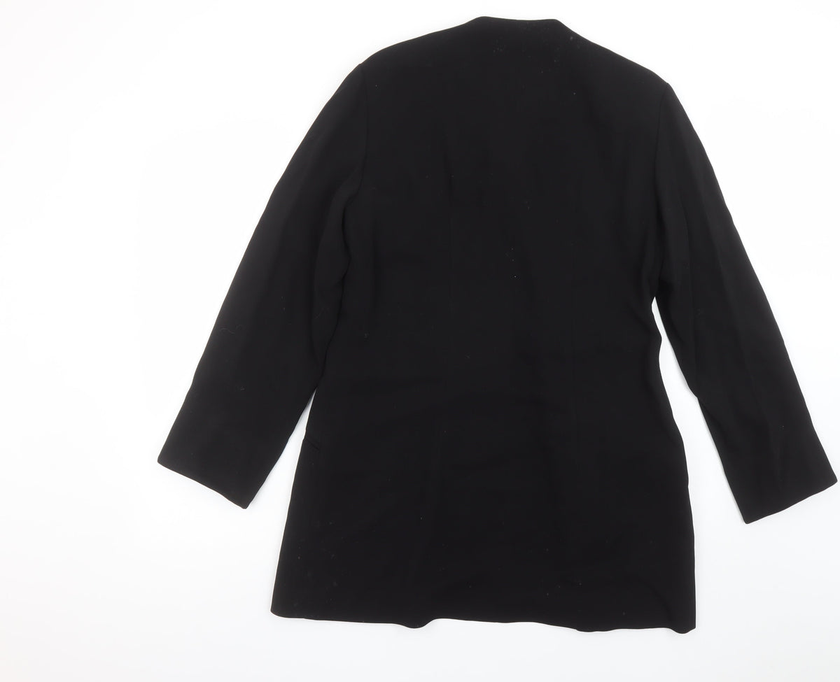 W Collection Black Wool Blend Single-Breasted Womens Blazer Size 12